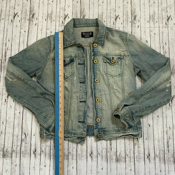 Vintage Polo Jean Jacket Ralph Lauren Lydia Cotton Denim Sz Medium M Distressed - Picture 2 of 6